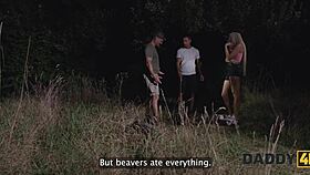 big titted young babe seduces old george uhl for outdoor pussy sex