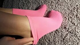 craving goddess's cute socked feet teasing close-up compilation?