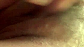 petite babe fingers hairy beaver for quick cash play