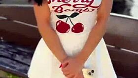 Brunette Cara Mella teases with her juicy German pussy skills