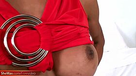 Tattooed ladyboy strokes monster shecock closeup 💦😍