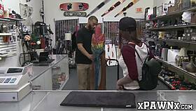 Hey, broker slips cash to cute office girl for handling his massive throbbing dick right there