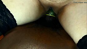 Wife grinds slowly on massive black cock moaning to intense orgasm