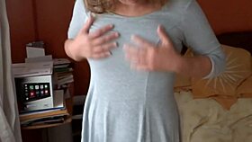 Wife Flaunts Perfect Huge Tits for Hot Masturbation Cumshots