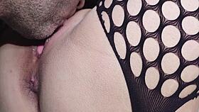 Man licks milf's wet shaved pussy passionately to explosive orgasm