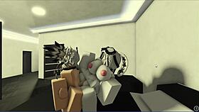 Roblox slut chokes on dick before wild pussy pounding