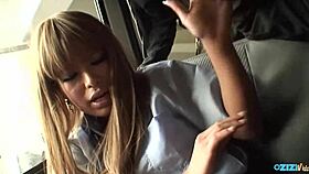 hey this sexy bitch gets her tight pussy rubbed hard then cum splashed on face