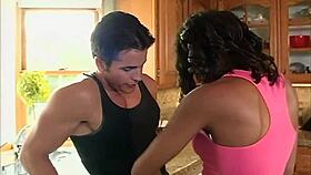 fucking that thick black milf wife hard right in the kitchen 🔥🍑