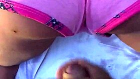 blonde cutie plays with sex toys in parents' bathroom mirror