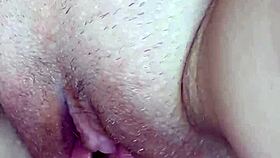 close up view of pussy filled with warm cum