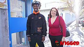 lucia bianco feeds her juicy tits to a lucky black guy 😍 big tits rescue