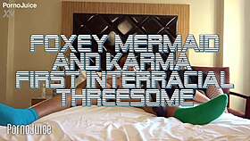 foxey mermaid and karma share a massive bbc in steamy interracial 3some 🔥🍆💦