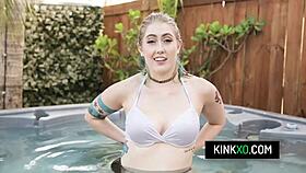 Electra Rayne whips out boyfriend's huge cock for wild ride