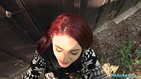 public agent: euro guy fucks hot redhead lola fae outdoors for cash