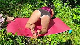 damn naked milf teases perfect body outdoors foot fetish!