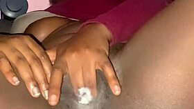 Watch this horny brunette finger her wet hairy pussy to orgasm! 🥵💦