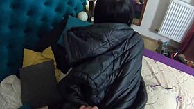 Face fuck me doggystyle then cum on my jacket for hubby to lick! 💦👅