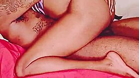 hey check out this ebony goddess and tatted king going at it with monster black cock action