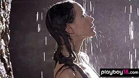 vi shy's petite ukrainian pussy drips wet as she strips teasing her small tits