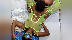 Latina BBW Prostitute Rips Clothes for Dripping Oral Cumshot on Huge Tits