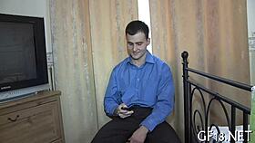 Naughty Petite Mature Chick Spreads Lengthy Legs for Hardcore Amateur Blowjob and Fuck