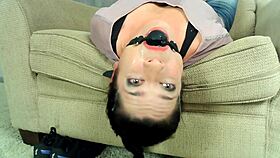 stepmom's deepthroat challenge with ballgag is insane 😵‍💫💦