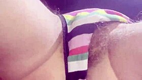 she nervously fingers her hairy wet pussy for the very first time on cam