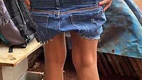 Cute latina teen sneaks out after school for public anal fuck with horny construction worker