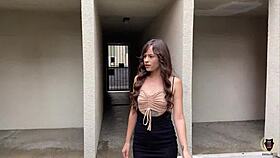 Pussy Rose Lynn kneels as Rome Major unloads cum across her face