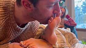 santa obsesses over housewife's bare toes and feet lick