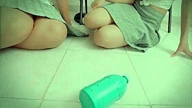 Hey girls, hormones raging, let's experiment in the living room trio