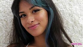 petite 18+ teen reveals her perfect body in close-up view