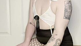 ftm playfully bounces that big trans ass for fun