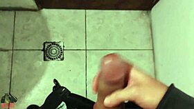 Work bathroom becomes ideal spot for intense JERK OFF session