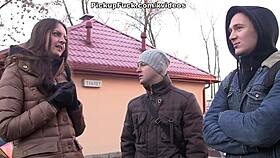 steamy pickup leads to HOT 3some cash fuck with facial money shot finale