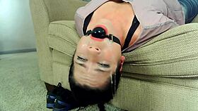 stepmom's deepthroat challenge with ballgag is insane 😵‍💫💦