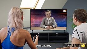 hot mature blonde seduced by young neighbor's big cock after lap dance fuck