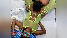 Latina BBW Prostitute Rips Clothes for Dripping Oral Cumshot on Huge Tits