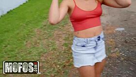 Jmac, fix Bailey's car then deepthroat her naughty shaved pussy riding?