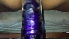 Hey my horny girlfriend loves playing with her dildo toy so much