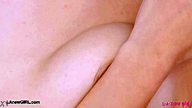 Tall brunette model teases her sexy curves close-up