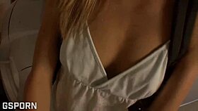 that sexy blonde teen rides hard cock in her tight pussy loving every thrust