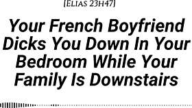 your french boyfriend fucks you hard in room while family downstairs be quiet creampie
