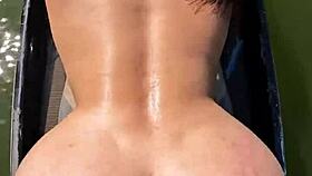 Big ass latina milf pounded hard on jet ski in public outdoor webcam sex