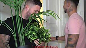 Girlfriend's Tight Pussy Pays Florist In Wild Muscular Threesome