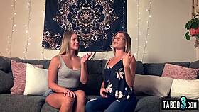 katie kush and kenzie madison skinny blondes lick trimmed pussies wildly