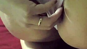 yo today i grabbed that medium buttplug to stretch my bbw wife's tight fat ass cheeks wide open