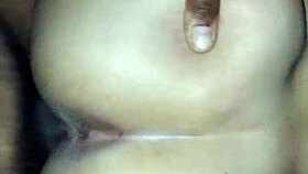 Brunette amateur bends over for massive interracial cock pounding