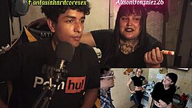 Alison Gonzalez reacts to top Argentinian porn then sucks huge cock