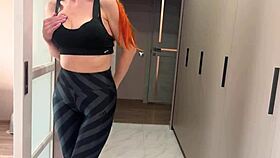 hot russian milf catches guy jerking and helps him explode pov